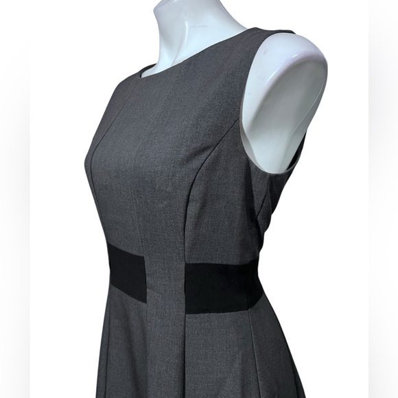 Calvin Klein dress sz 8 gray/White A-line knee length office church - Picture 3 of 6